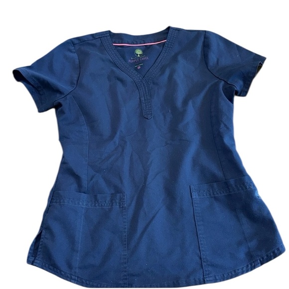 Healing Hands Navy Scrub top size small - Picture 1 of 4